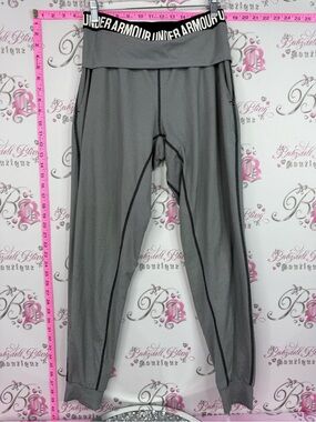 Under Armour Gray Track Joggers with Black Logo Waistband